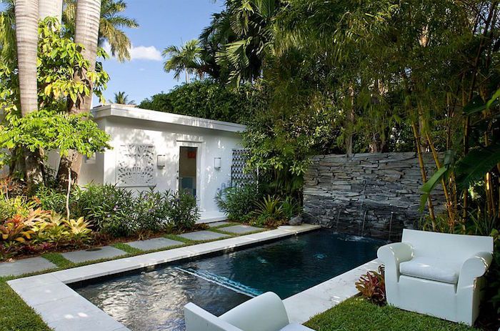 Pools of modern design and ideas for the garden