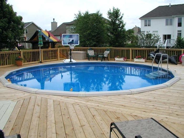 Round modern swimming pool template