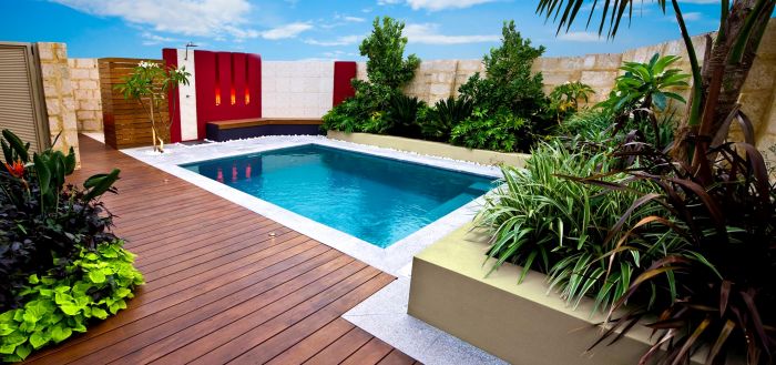 Terrace ideas with small space pool